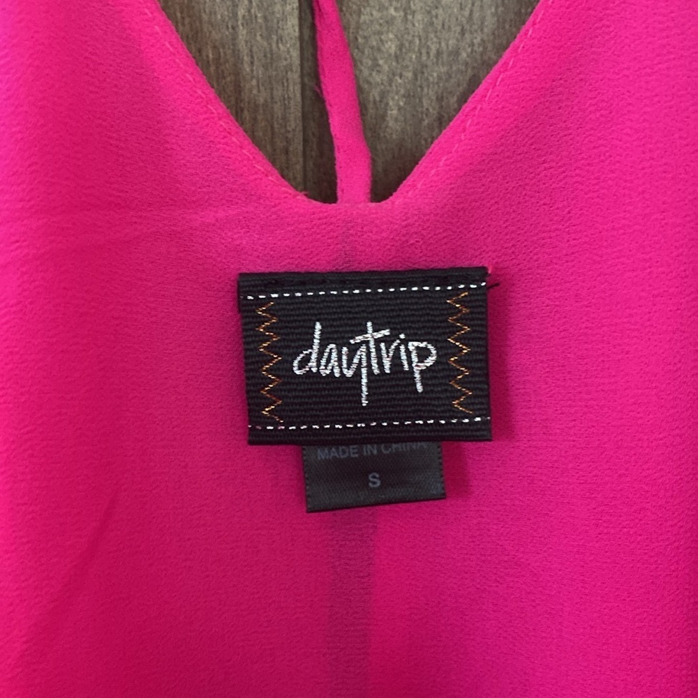 Daytrip Chiffon Flowy Pink Strap Tank Top Women’s Size Small - Picture 13 of 15